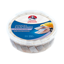 Herring fillet pieces &quot;Santa Bremor&quot; with black olives, in oil 350 g